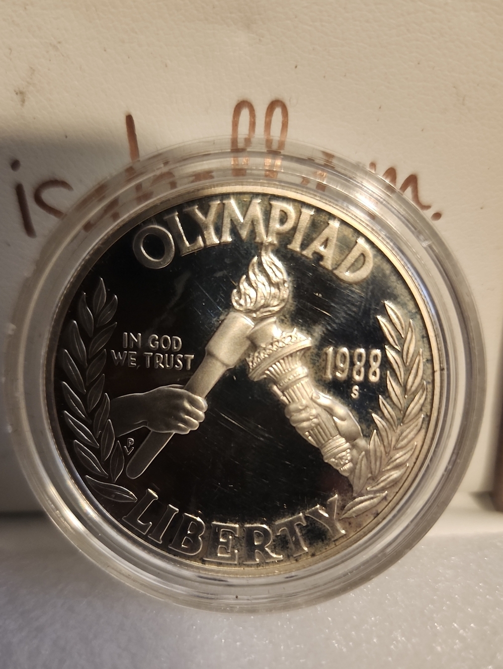 1988 Silver Olympic Commemorative Coin with Olympic Rings